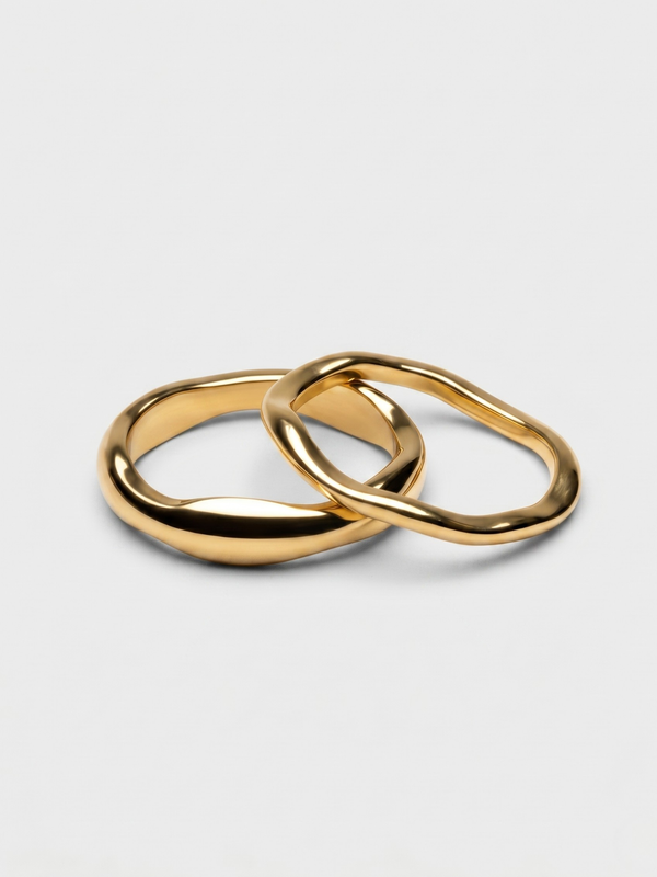 Sæt af Ringe i Guld Eloxering