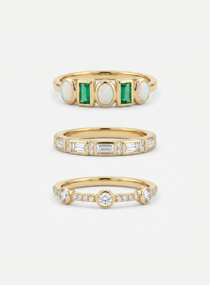 Sæt af Noble Guld Ringe
