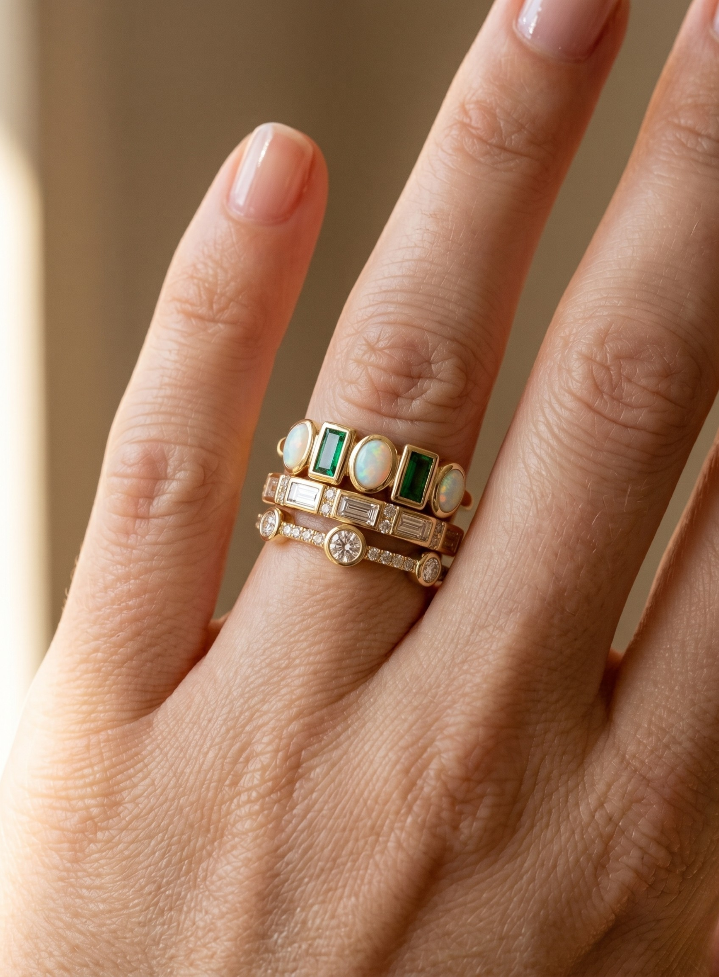 Sæt af Noble Guld Ringe