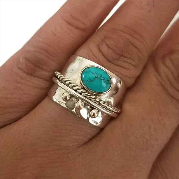 Anillo largo con turquesa