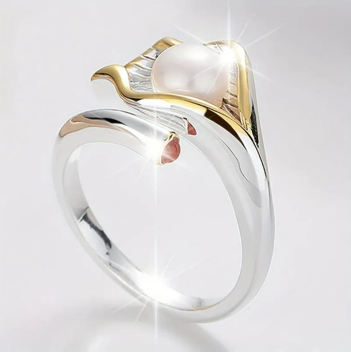 Anillo Vintage en Oro y Plata con Perlas
