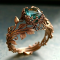 Anillo de la Naturaleza con Cristal Verde