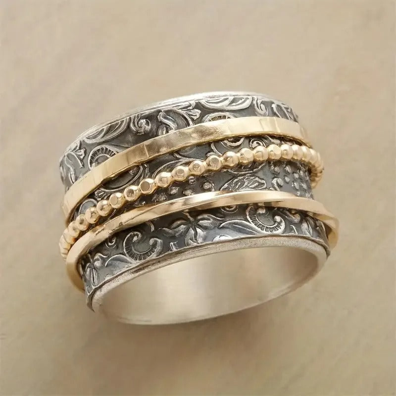 Anillo Giratorio con Patrón Barroco Vintage